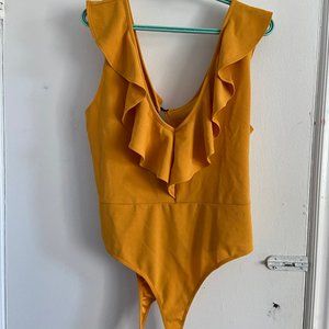 Yellow knit bodysuit